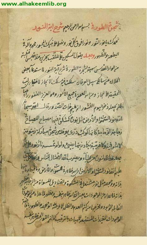 شجرة الطور في شرح آية النور