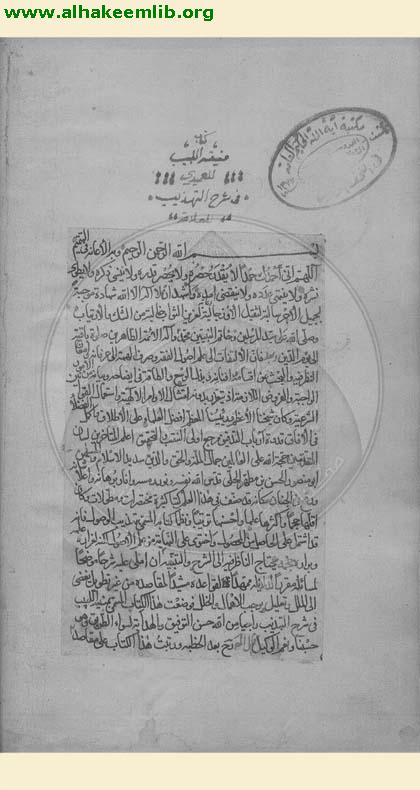 منية اللبيب في شرح التهذيب